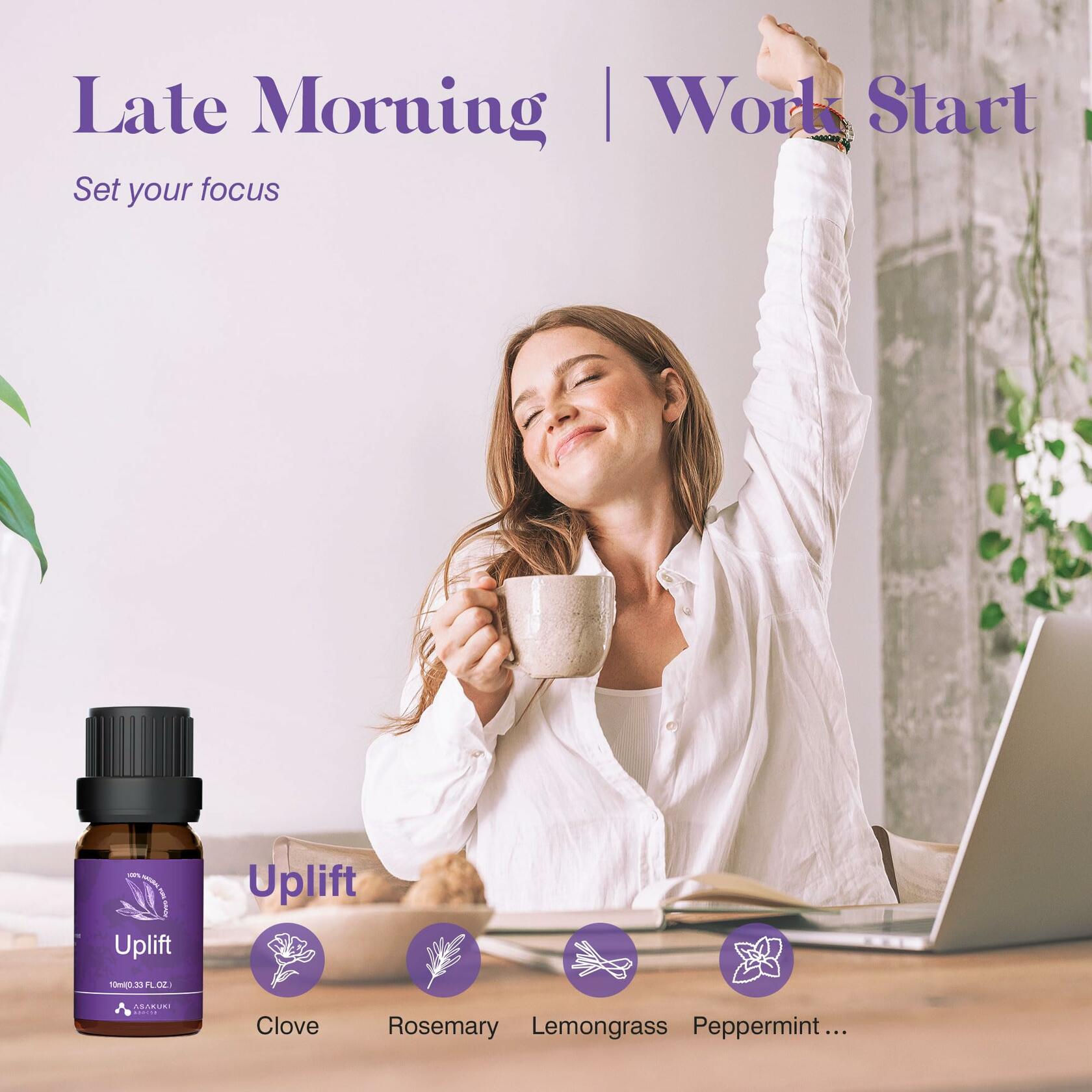 OPEN BOX - ASAKUKI Essential Oils for Diffuser – 6 Mood Essential Oil Blends