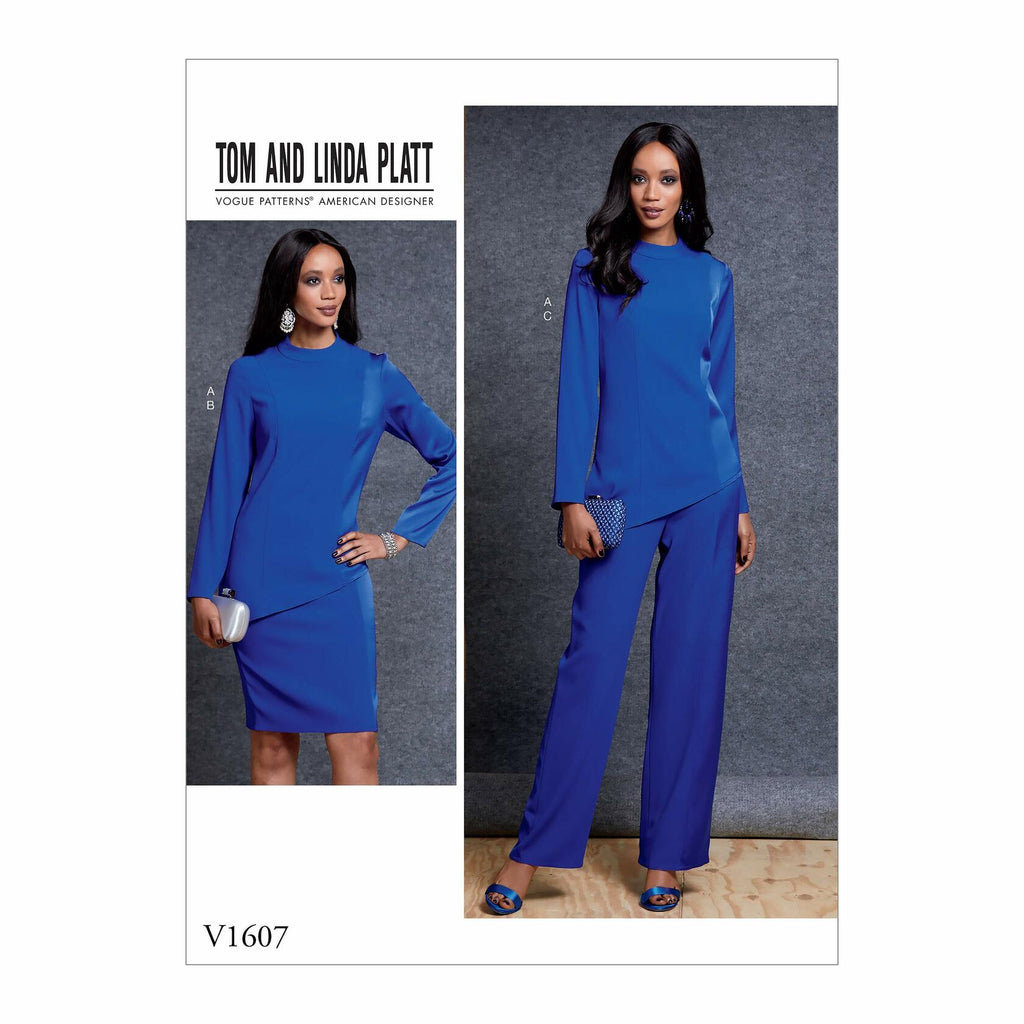 Vogue V1607A5 Easy Women's Asymmetrical Shirt, Skirt, and Fitted Pants Sewing