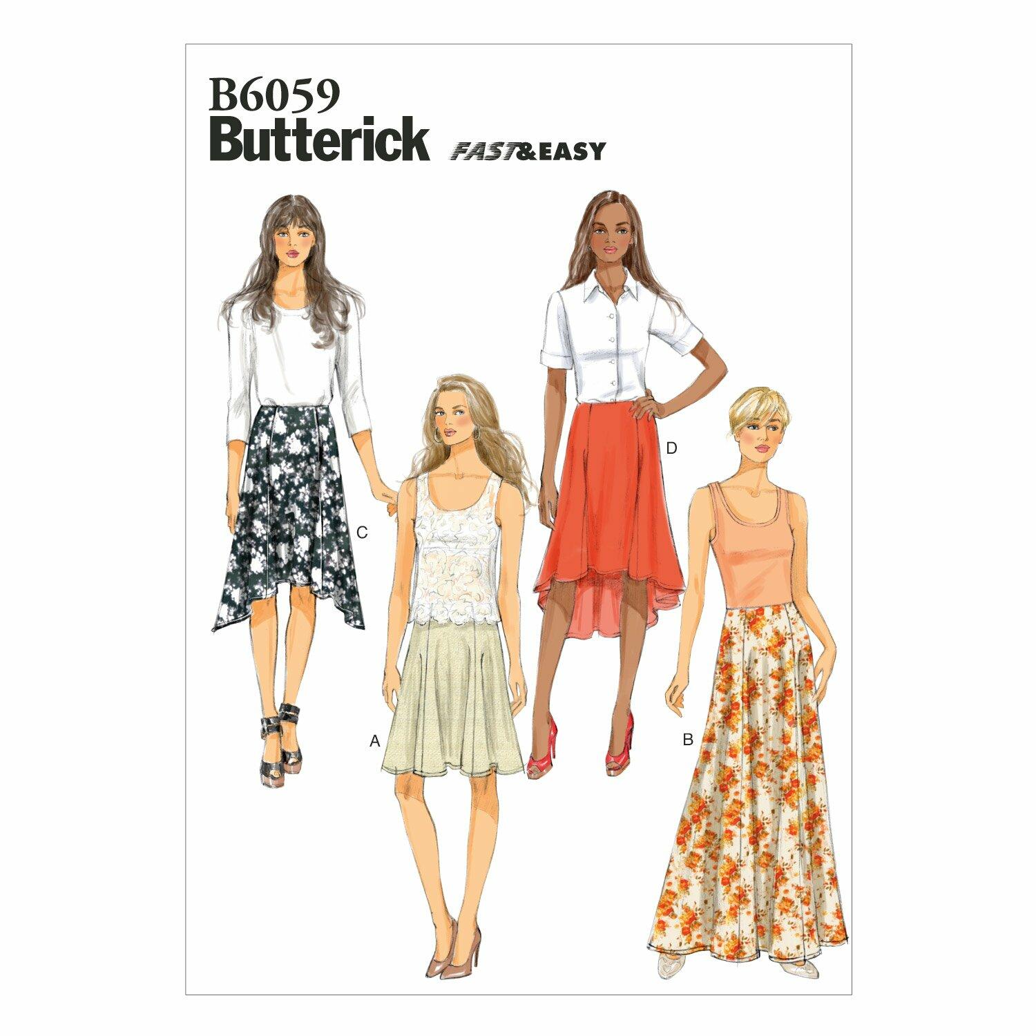Butterick Patterns B6059 Misses' Skirt Sewing Template, Size E5 (14-16-18-20-22)