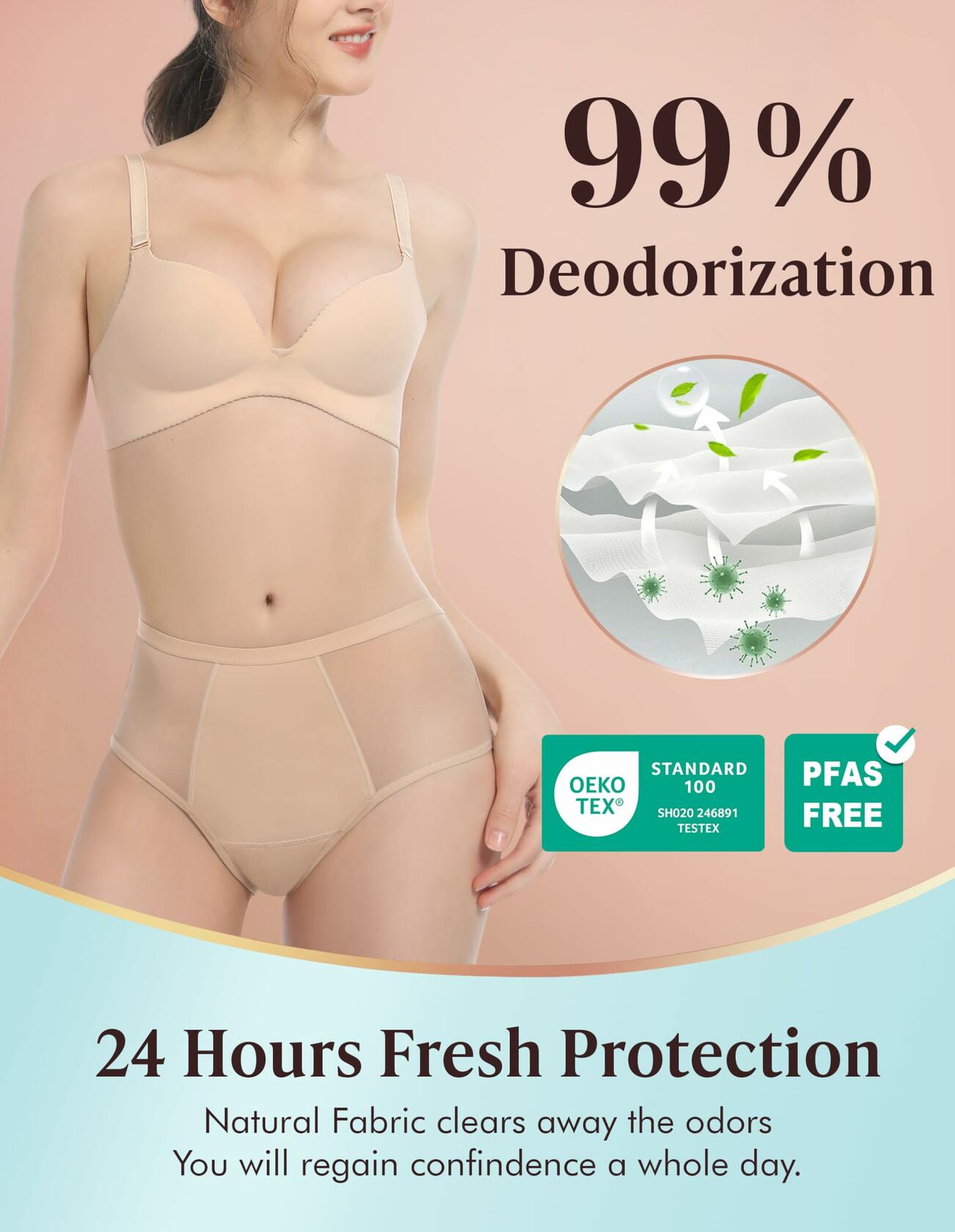 3 Pack 1 Black-2 Beige, XL AIRCUTE Washable Women Urine Incontinence Underwear