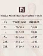 3 Pack 1 Black-2 Beige, XL AIRCUTE Washable Women Urine Incontinence Underwear