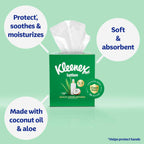 4 Flat Boxes Kleenex Lotion Facial Tissues with Coconut Oil, 180 Tissues Per