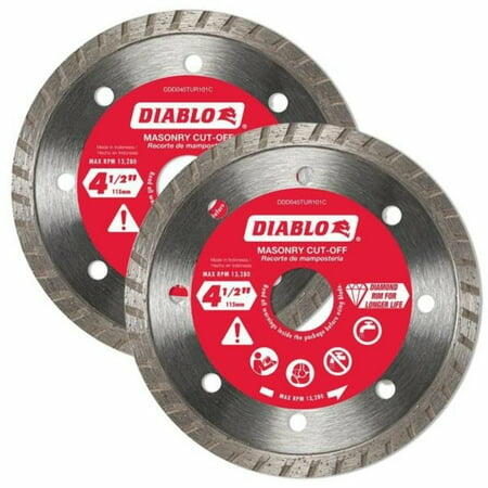 2-Pack 4-1/2 in. Turbo Rim Masonry Diamond Cut Off Blade Value Pack