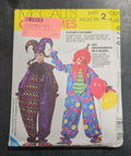 Mccall's Sewing Pattern 6719 Costumes Clown Jester Harlequin Adult X-small