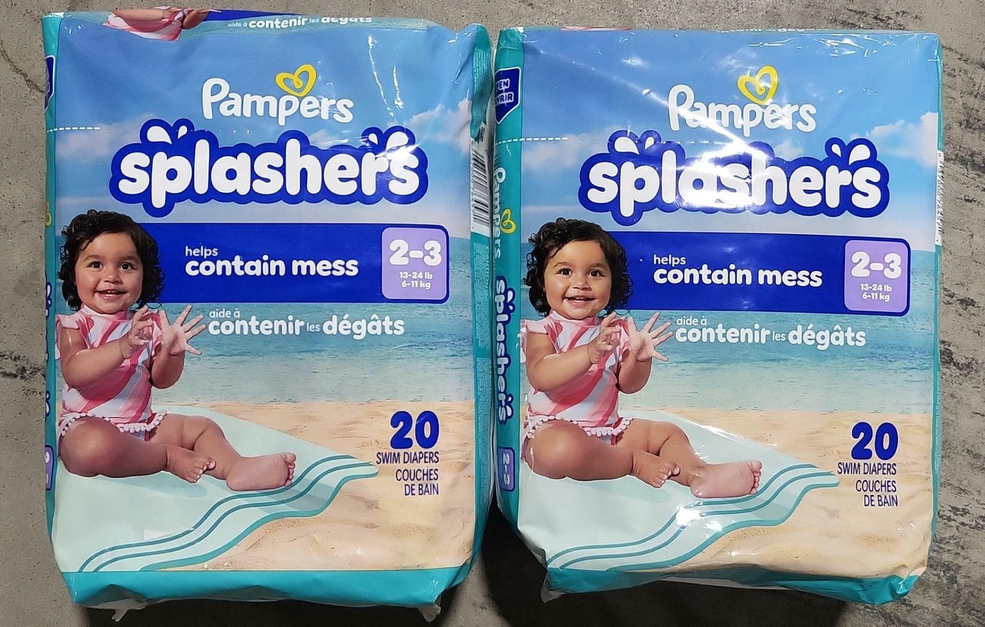 40 Count Pampers Swim Diapers - Splashers - Size 2-3, Gap-Free Disposable Baby