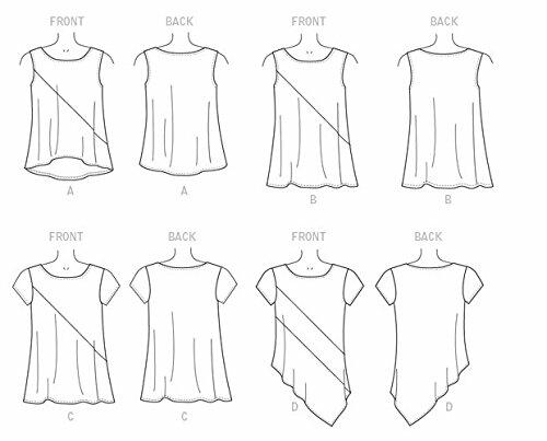 McCall's Patterns M7323 Misses' Asymmetrical Seam-Detail Tops, Y