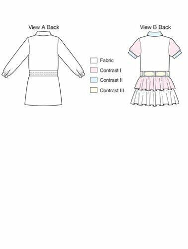 Kwik Sew K3832 Dropped Waist Shirt Dresses Sewing Pattern, Size XS-S-M-L-XL