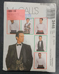 Mccall's Pattern 2448 Vest Bow Tie Cummerbund Men's Evening Wear Size Xlg -xxl