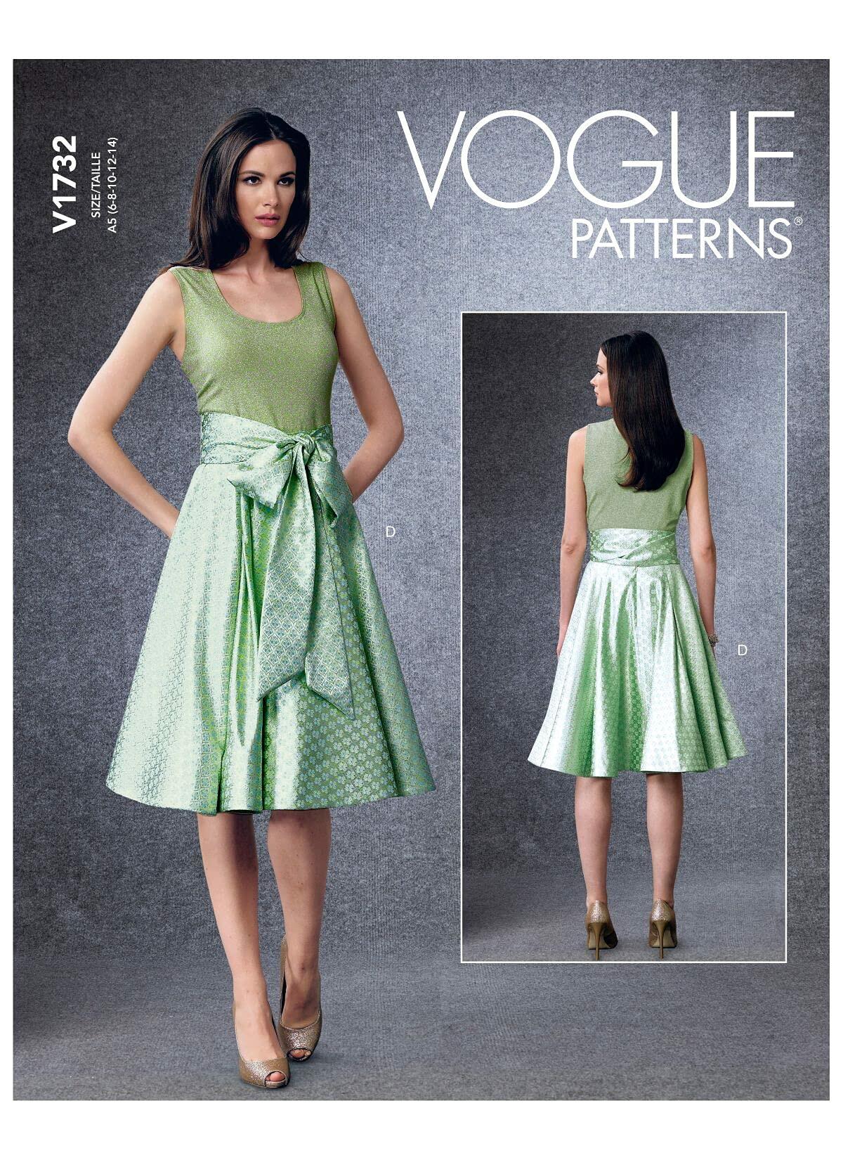 Vogue Patterns V1732A5 Misses Skirt/Pants, a5 (6-8-10-12-14), White