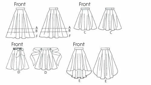 Vogue Patterns V1732A5 Misses Skirt/Pants, a5 (6-8-10-12-14), White