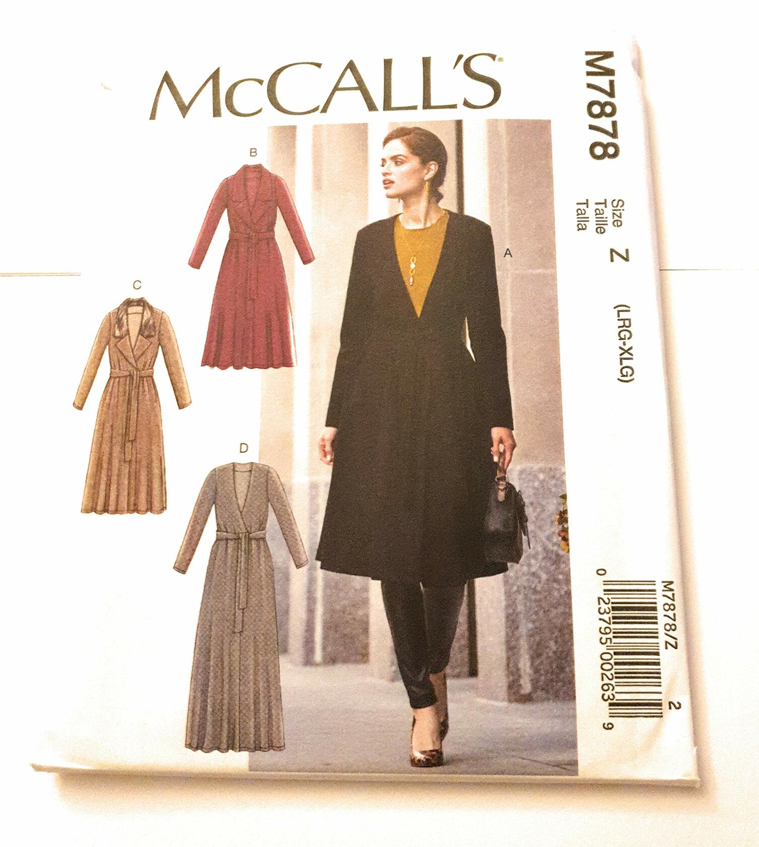 McCall Pattern Women's Unlined Professional Winter Jacket and Belt, Sizes 16-22