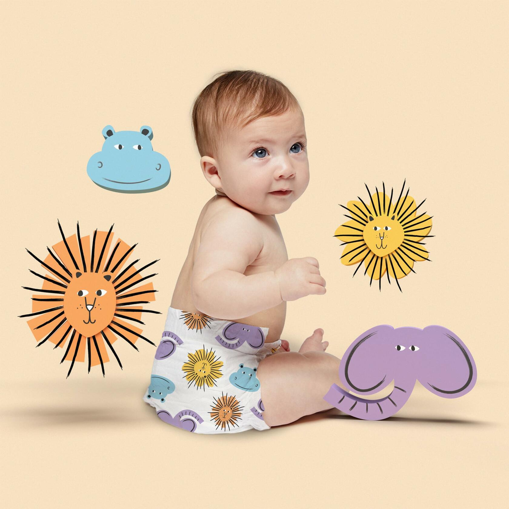76ct Hello Bello Premium Diapers Size NB, Safari Squad & Shine and Dandy