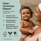 72 Count The Honest Company Comfort Dry Disposable Diapers for Sensitive Skin,
