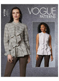 Vogue Patterns V1728F5 Misses TOP/Vest, F5 (16-18-20-22-24), White