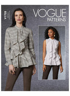 Vogue Patterns V1728F5 Misses TOP/Vest, F5 (16-18-20-22-24), White