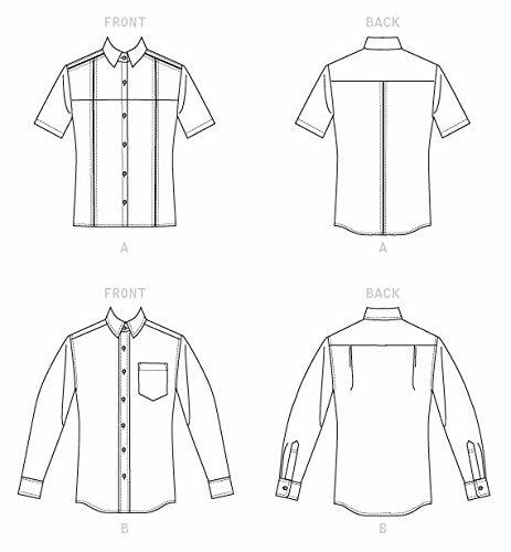 Vogue V1622MXX Unisex Fitted Button-Up Shirt Sewing Patterns by Rachel Comey,