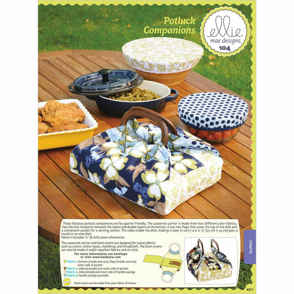 Kwik Sew K0104 Potluck Companions Sewing Pattern, No Size