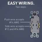 Legrand radiant 885TRWCC12 15 Amp Tamper Resistant Decorator Duplex Outlet, Side