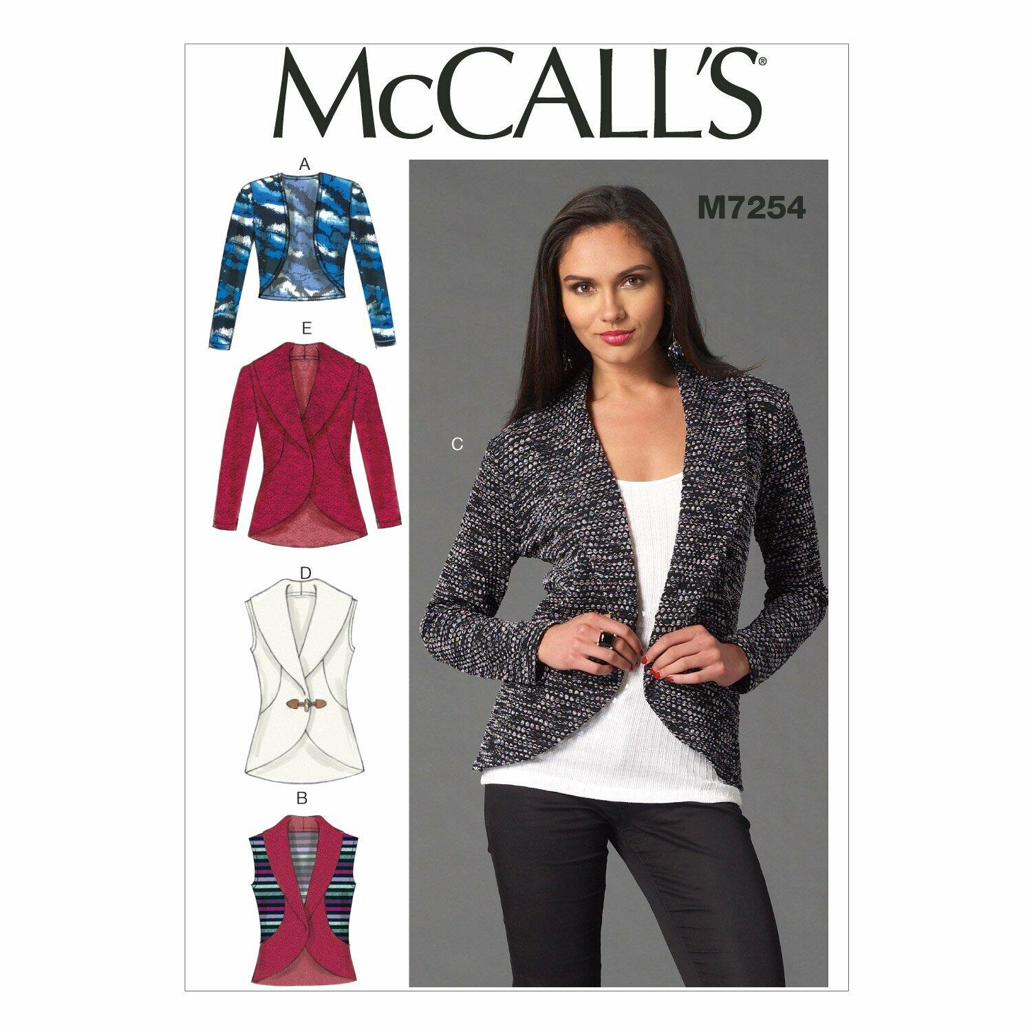 McCall's Patterns M7254 Misses' Cardigans, Z (Large-X-Large)