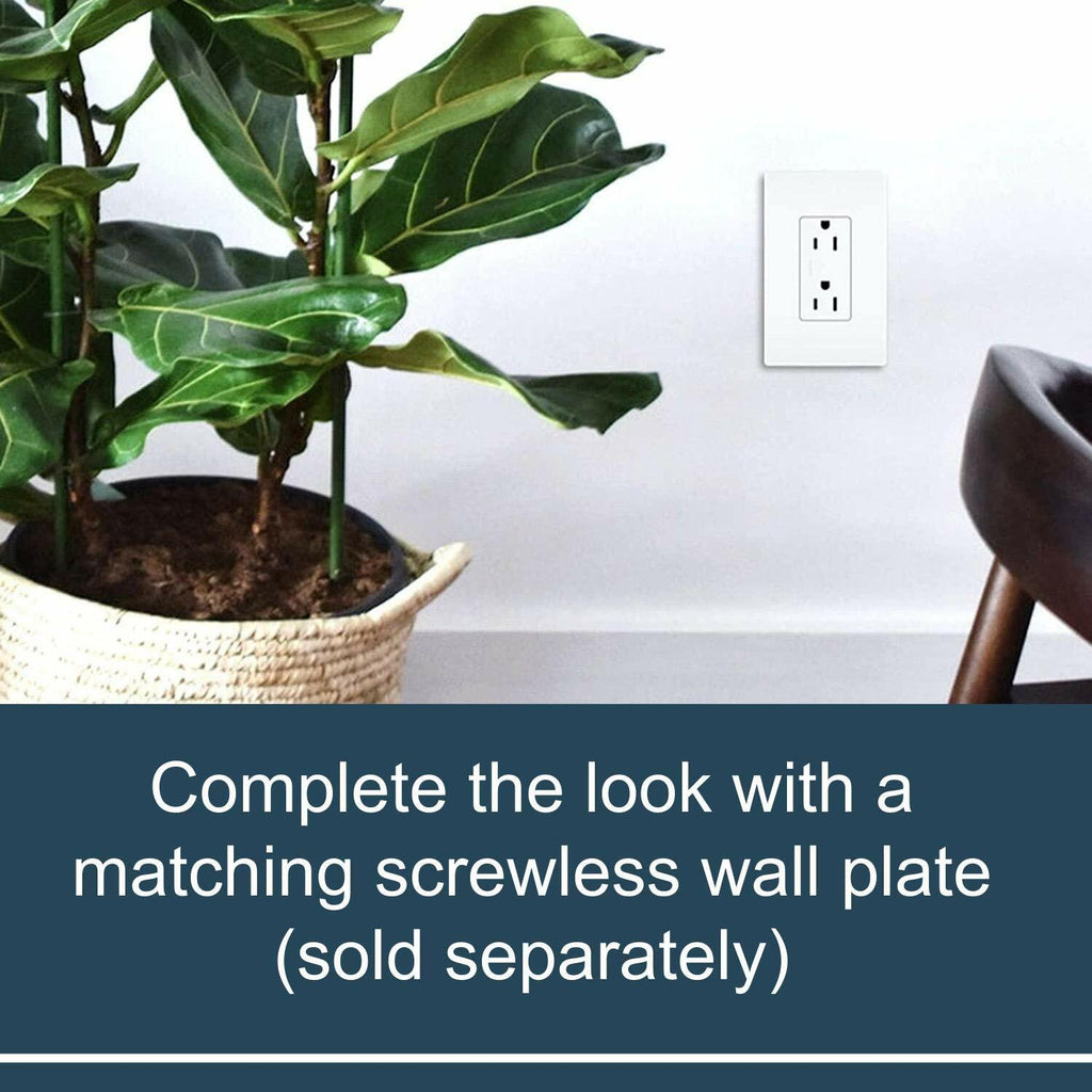 Legrand radiant 885TRWCC12 15 Amp Tamper Resistant Decorator Duplex Outlet, Side