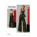 Vogue Patterns Misses' Sleeveless Peplum Top And Wide Leg Pants, 6-8-10-12-14,