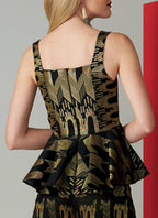 Vogue Patterns Misses' Sleeveless Peplum Top And Wide Leg Pants, 6-8-10-12-14,