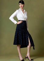 Vogue V1638A5 Easy Women's Fitted Asymmetrical Skirt Sewing Patterns, Sizes
