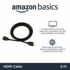 Amazon Basics HDMI Cable, 6ft, 4K@60Hz, High-Speed 4K HDMI 2.0 Cord (18Gbps),