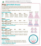 KWIK-SEW PATTERNS K0144OSZ Girls'/Doll's Dresses Sewing Template