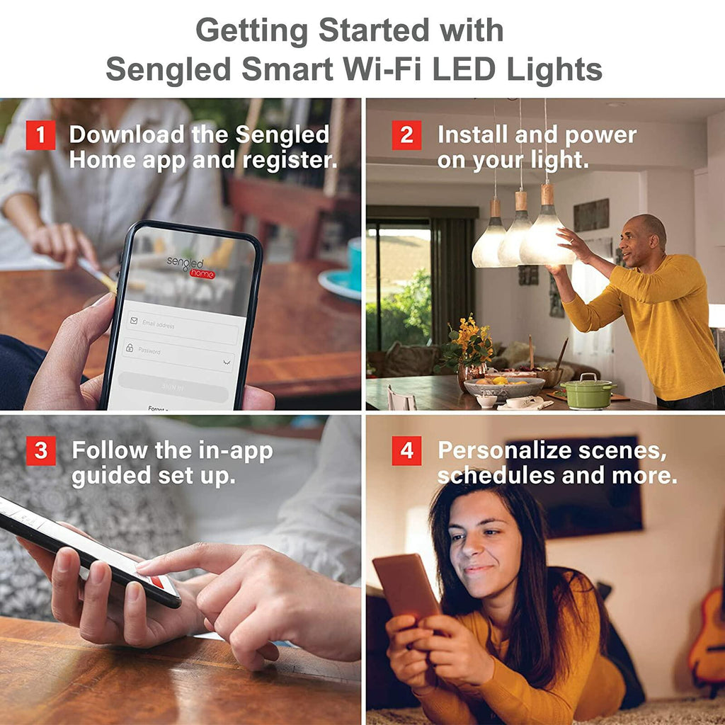 Sengled Alexa Light Bulb, WiFi Light Bulbs No Hub Required, Smart Bulbs that