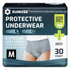 28 Ct SUNKISS Medium Incontinence Underwear for Men,Daytime Disposable Adult