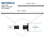 BRIOFOX Industrial Shower Curtain Rod - Rustproof Non-Slip 43-72 Inch Stainless