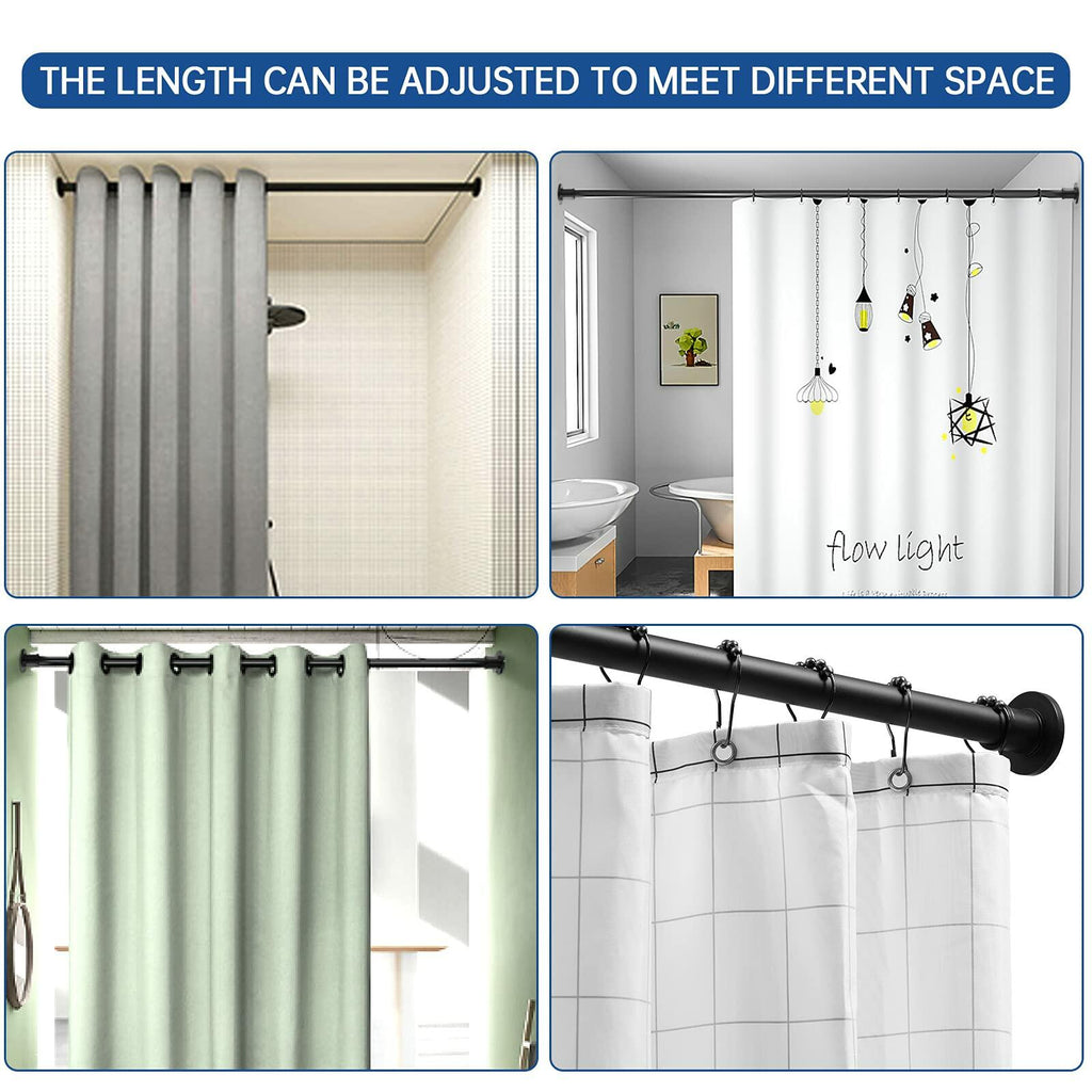BRIOFOX Industrial Shower Curtain Rod - Rustproof Non-Slip 43-72 Inch Stainless
