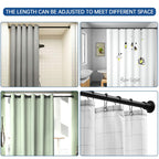 BRIOFOX Industrial Shower Curtain Rod - Rustproof Non-Slip 43-72 Inch Stainless