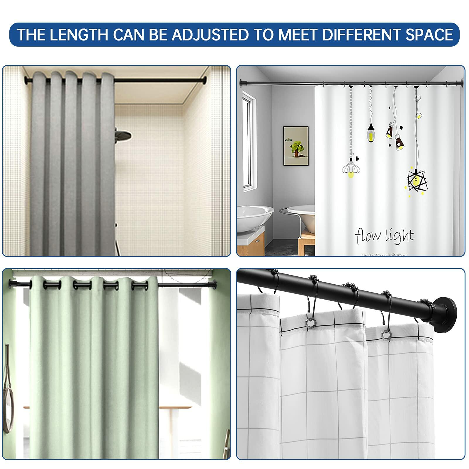 BRIOFOX Industrial Shower Curtain Rod - Rustproof Non-Slip 43-72 Inch Stainless