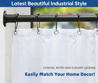 BRIOFOX Industrial Shower Curtain Rod - Rustproof Non-Slip 43-72 Inch Stainless
