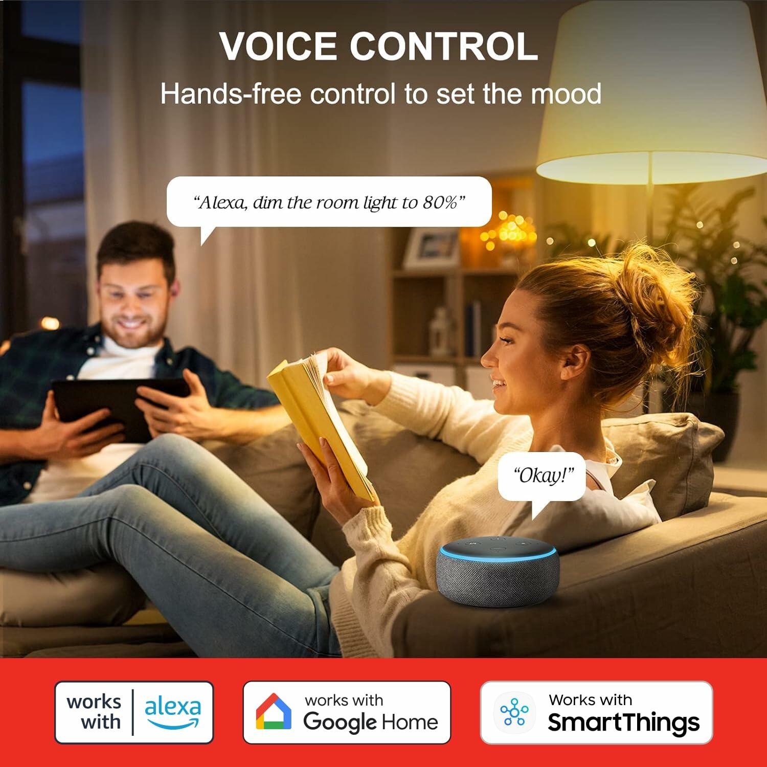 Sengled Alexa Light Bulb, WiFi Light Bulbs No Hub Required, Smart Bulbs that