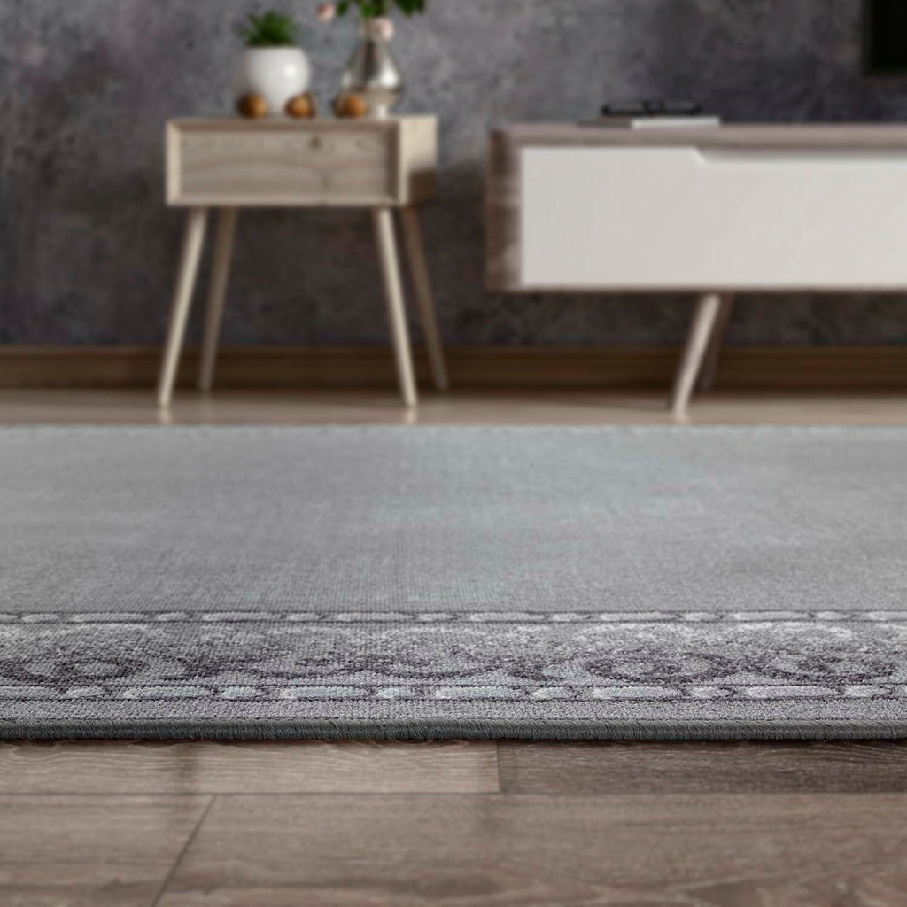 Grey Antep Rugs Alfombras Bordered Modern 3x5 Non-Slip (Non-Skid) Low Pile