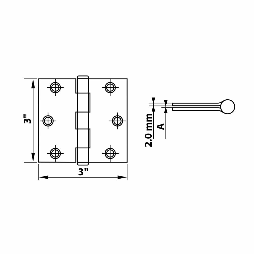 2 Packs Of 2 Richelieu 820NBB Onward Full Mortise Butt Hinge for Interior Door,