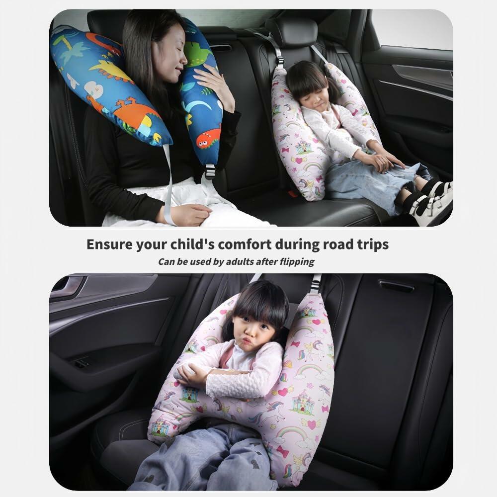Unicorn Pink eaonitu Travel Pillow Car Cushion for Kids 6 Years Old+ Shoulder