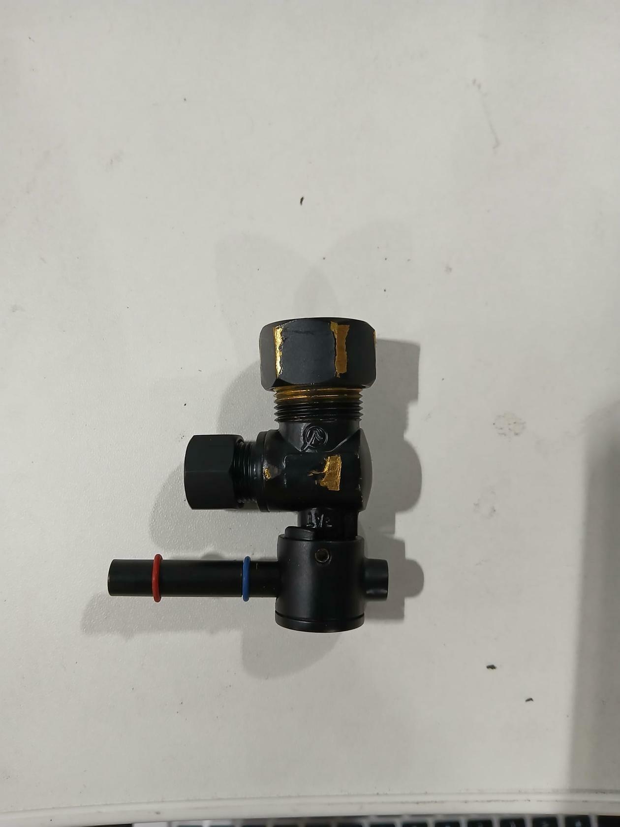 Westbrass R105BL-62 1/4-Turn Lever Handle Angle Stop Shut Off Valve, 5/8" OD x