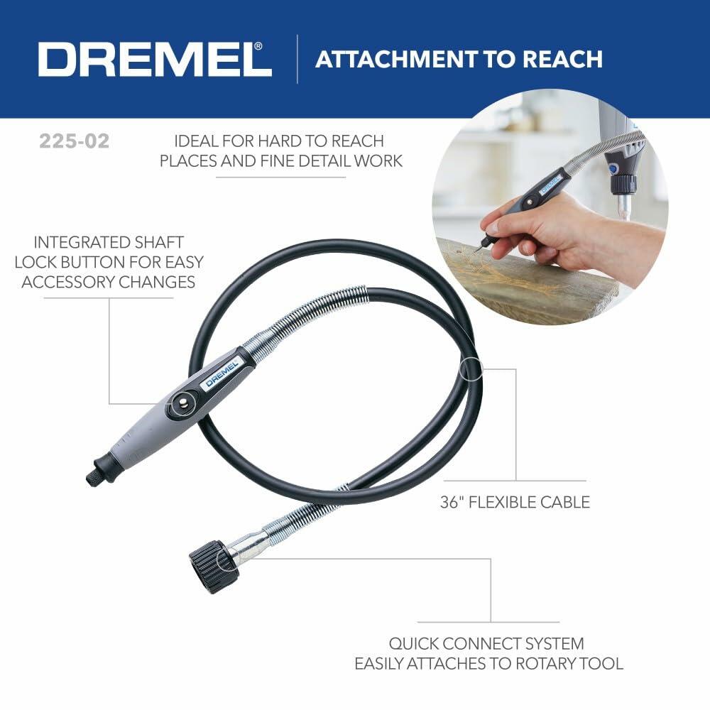 Dremel Flex Shaft Rotary Tool Attachment with Comfort Grip and 36” Long Cable -