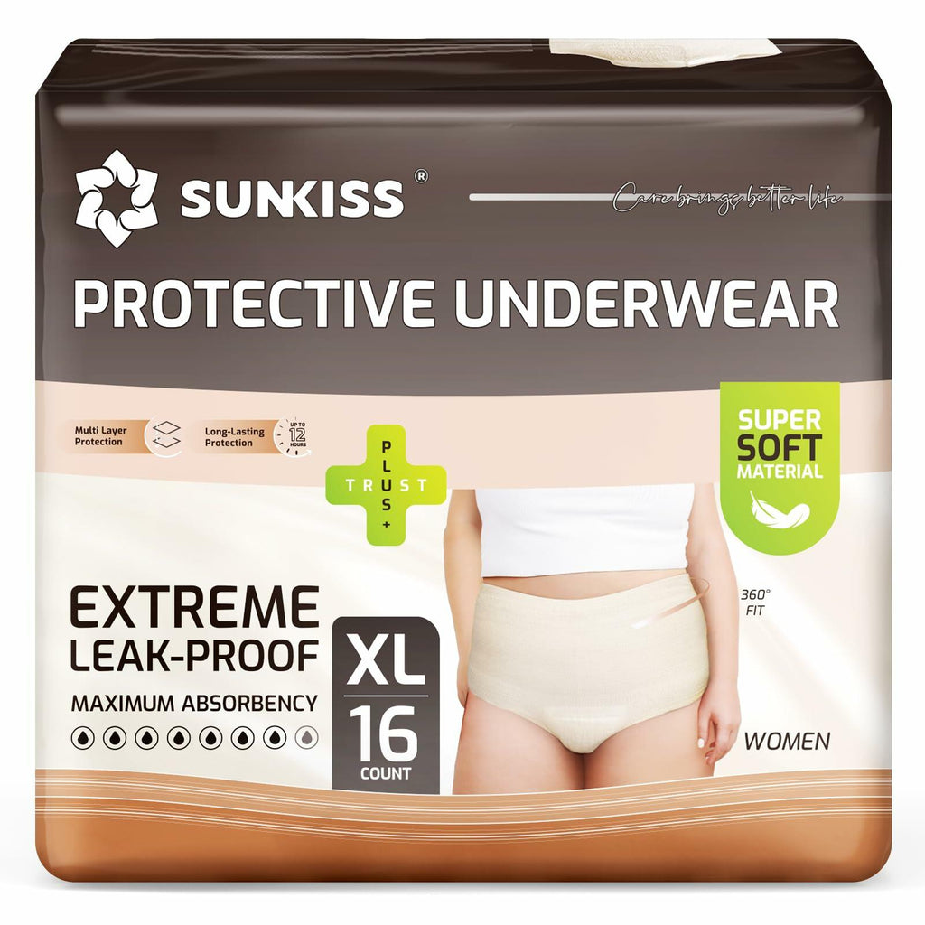 32 Count SUNKISS Women Incontinence Underwear, X Large Daytime Disposable