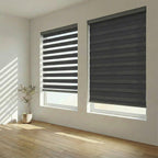 FOIRESOFT  W 37 x H 64 inch Standard Cordless Custom Zebra Roller Shades and
