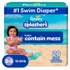 40 Count Pampers Swim Diapers - Splashers - Size 2-3, Gap-Free Disposable Baby