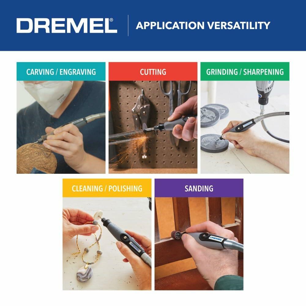 Dremel Flex Shaft Rotary Tool Attachment with Comfort Grip and 36” Long Cable -