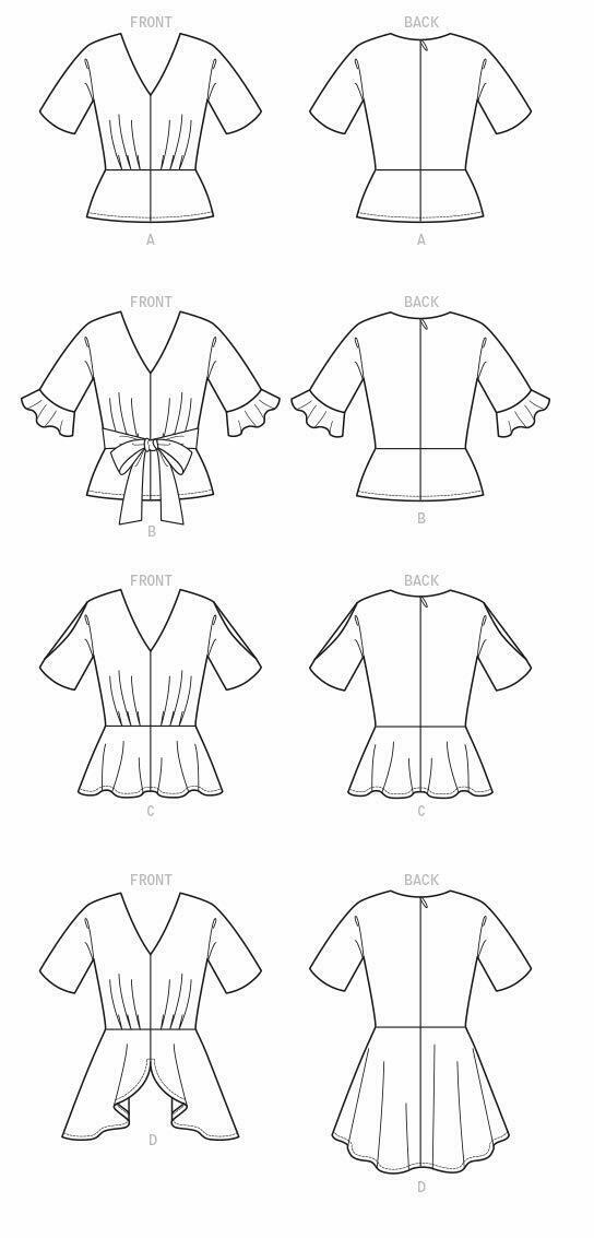 McCall's M7810E5 Women's Loose-Fitting Pleated Top Sewing Patterns, Sizes 14-22