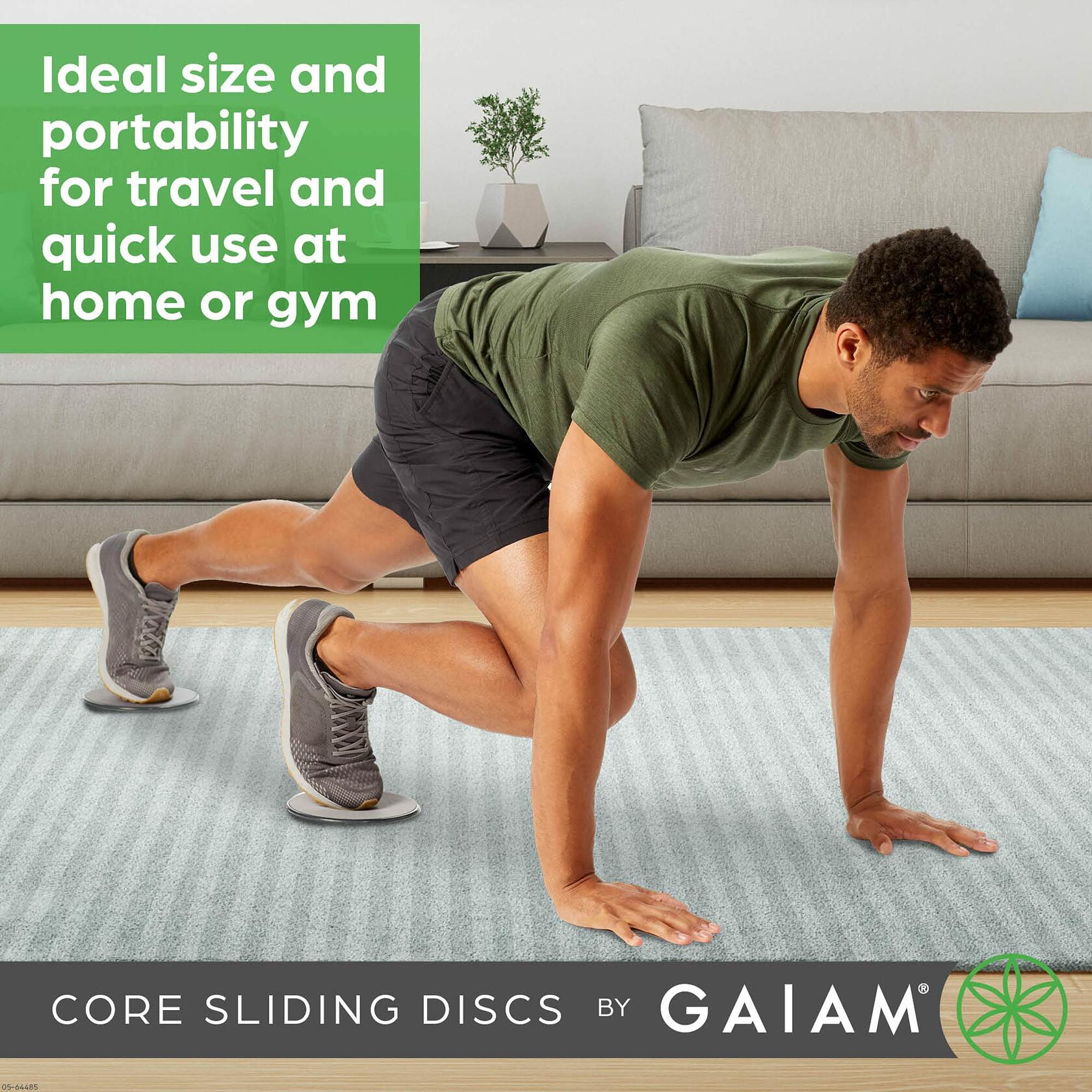 Gaiam Core Sliding Discs - Dual Sided Workout Sliders for Carpet & Hardwood