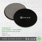 Gaiam Core Sliding Discs - Dual Sided Workout Sliders for Carpet & Hardwood