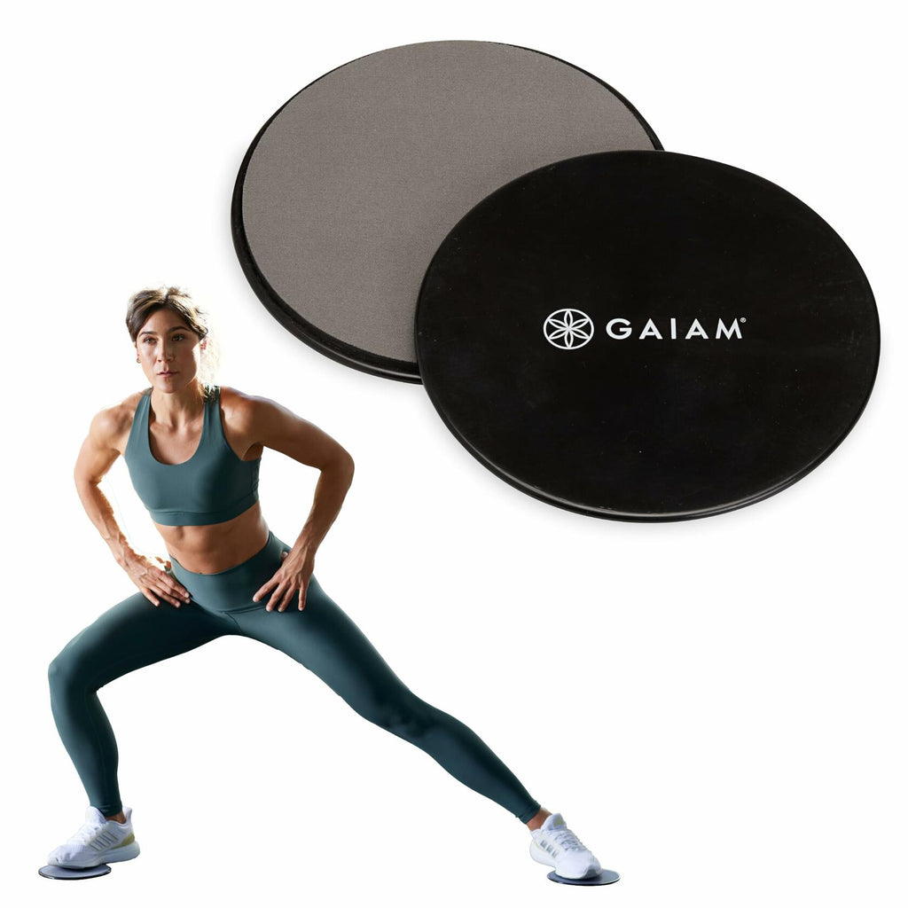 Gaiam Core Sliding Discs - Dual Sided Workout Sliders for Carpet & Hardwood